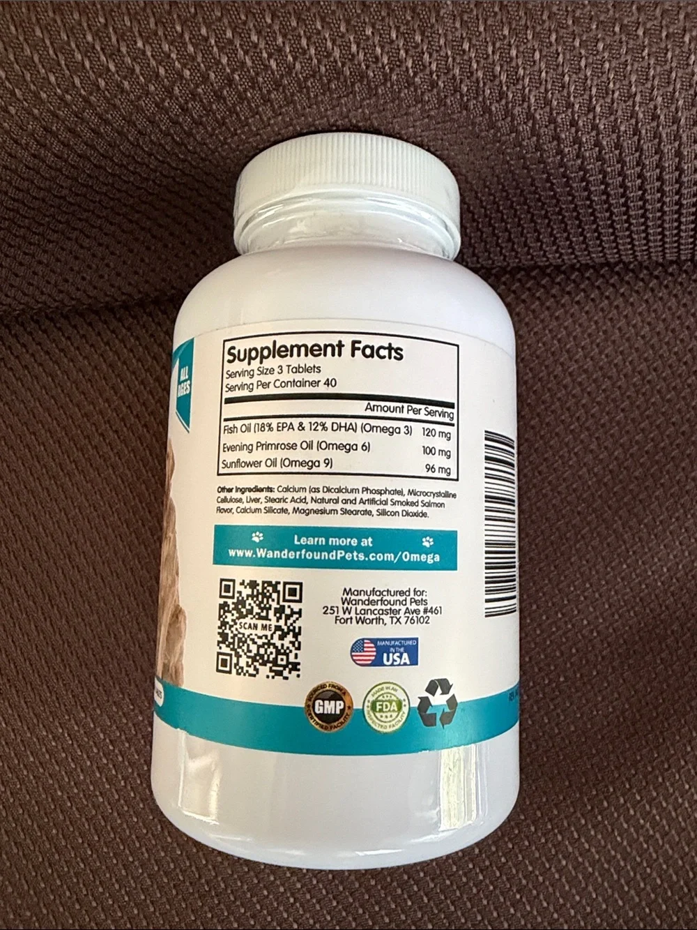 Wanderfound Pets Ultimate Omega 3-6-9 Skin & Coat Chewables - White/Teal